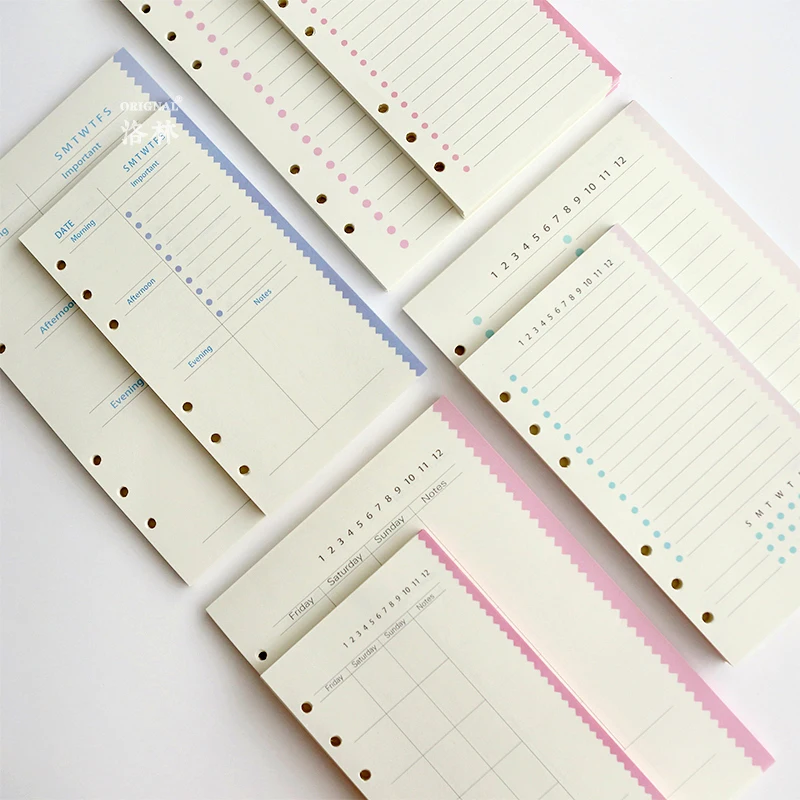 A5 A6 Inner Pages Monthly Daily Weekly Inner Page Loose Leaf For Binder Notebook Matching Filofax Refill Book Paper 40 Sheets A5 A6 Inner Pages Monthly Daily Weekly Inner Page Loose Leaf For Binder Notebook Matching Filofax Refill Book Paper 40 Sheets