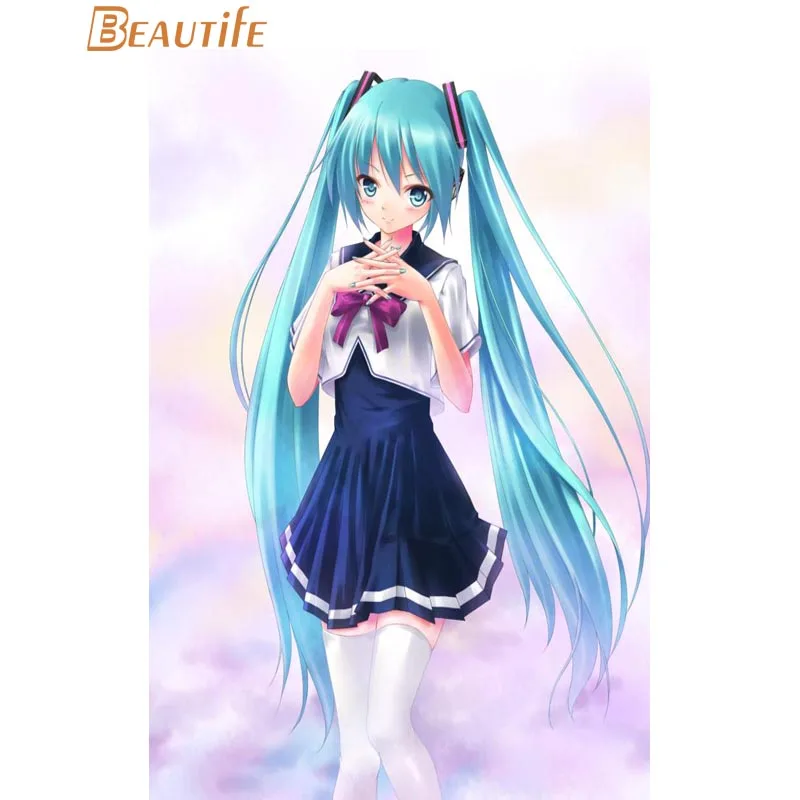 

Custom Hatsune Miku Poster Home Decoration Fashion Silk Fabric Wall Poster Custom Poster high quality