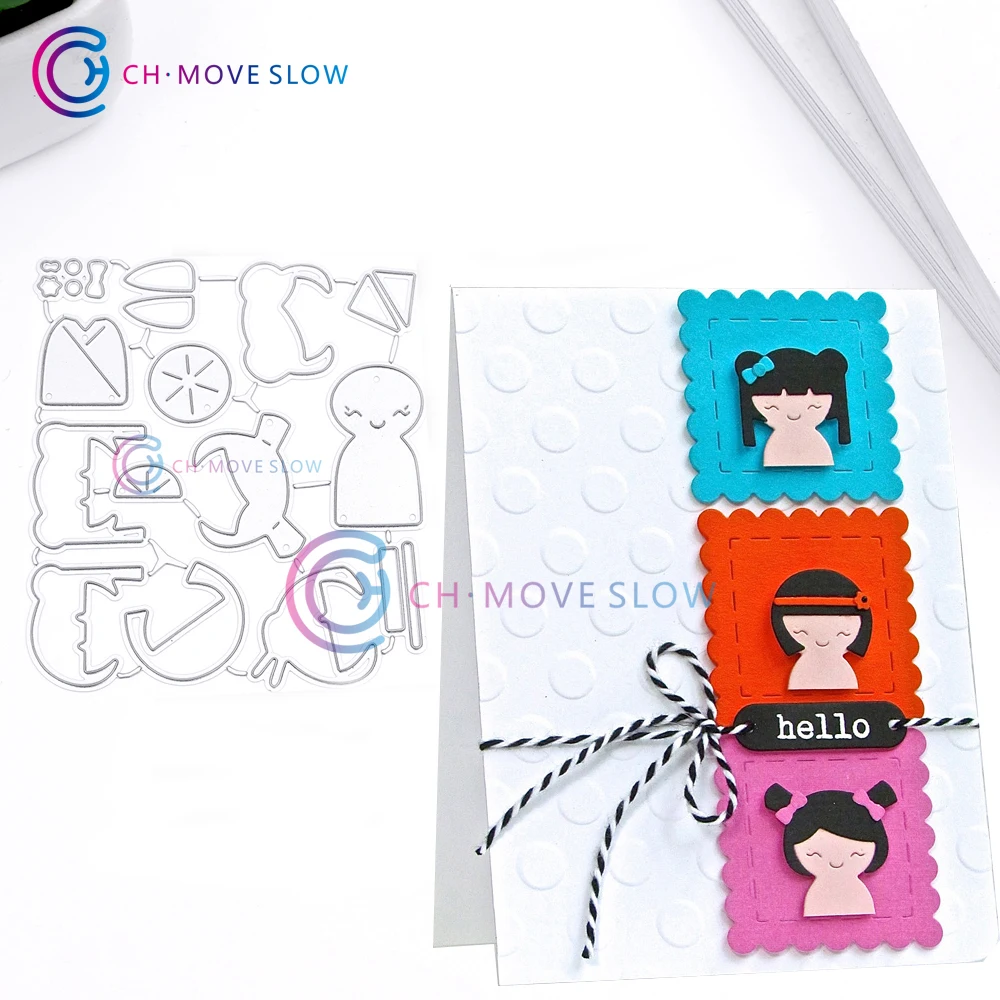 

CH Kimono girl Metal Cutting Dies Stencils for Scrapbooking Photo Album Embossing Folder Paper Crafts Template Decor Accessories