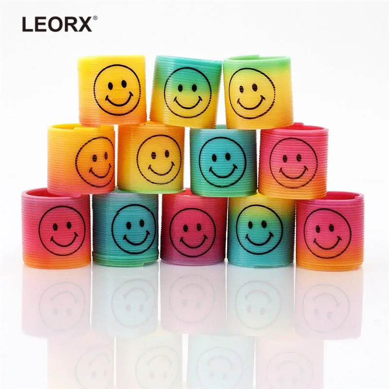 24 PCS Lot Rainbow Spring Magic Plastic Slinky Rainbow Spring Colorful Children Funny Classic Toy Small