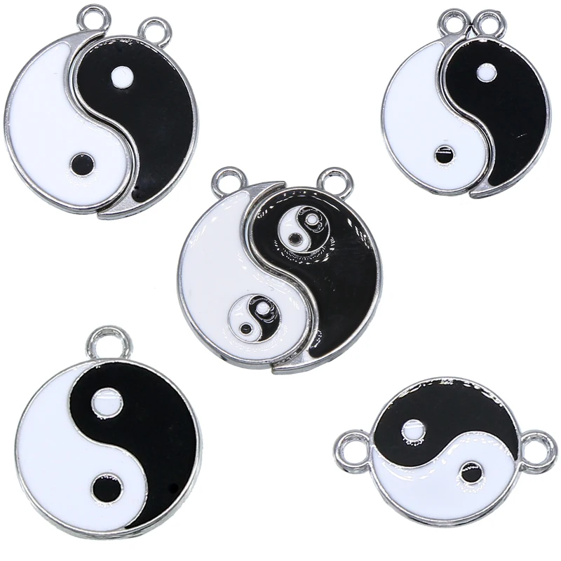 

2pcs 1 pair Multiple Style Couple Jewelry Yin Yang Necklace Pendant Best Friend Bracelet Necklace Accessories For Friends Gifts