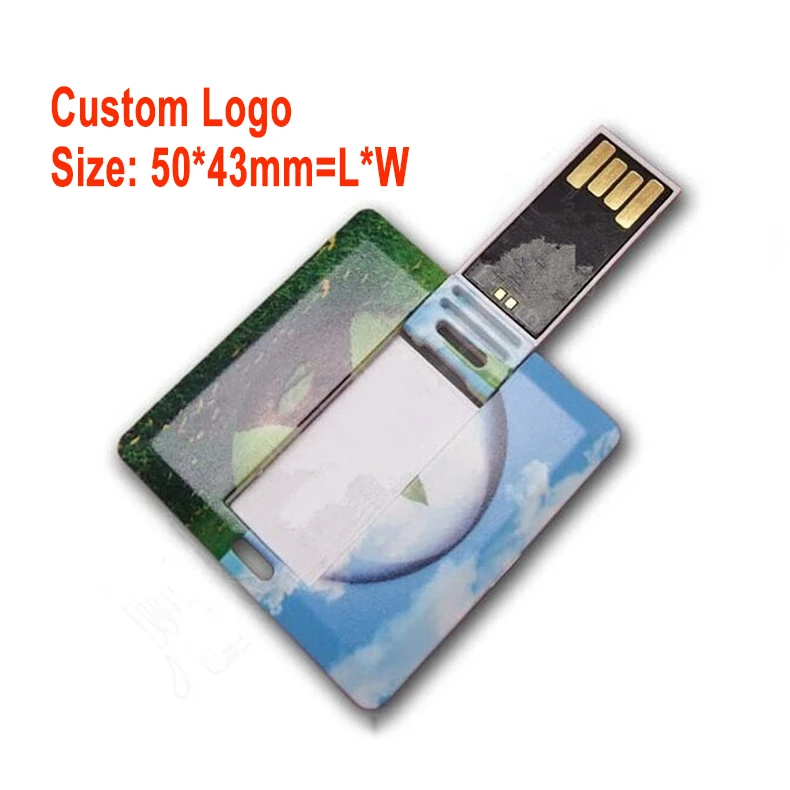 

Custom Logo Slim White credit card usb flash drive pen drive 128MB 4GB 8GB 16GB 32GB pendrive memory stick drives Custom Logo