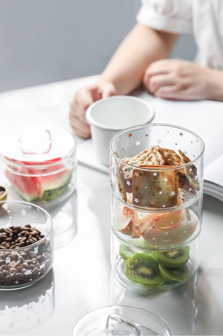 Термостойкие стеклянные банки для хранения с крышкой кактус конфеты хранилище для мороженого бутылки Скандинавская Кухня DIY салат прозрачная миска
