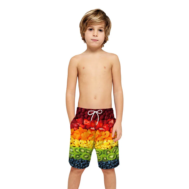 Купальные шорты Нижнее белье для мальчиков детские спортивные шорты с объемным фруктовым принтом для мальчиков-подростков, спортивные шорты для детей возрастом 8, 10, 12 лет