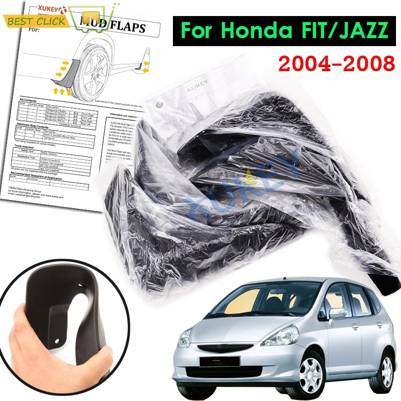 Комплект литой Брызговики для Honda Fit Jazz Хэтчбек 2004 2005 2006 2007 2008 Брызговики спереди и сзади брызговик