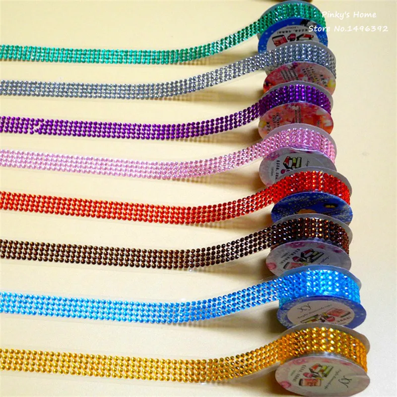 Colorful Acrylic Rhinestone Sticker Self Adhesive Stick On Tape DIY