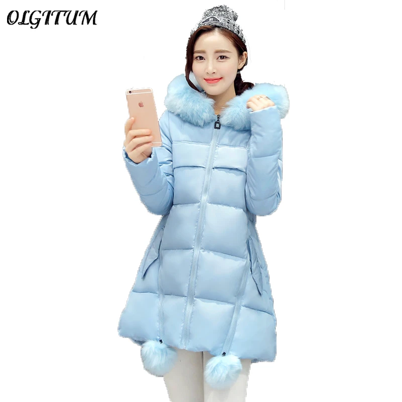 

2017 autumn winter new women cotton coat outerwear thickening long section down cotton wadded jacket Plus Size women cotton coat
