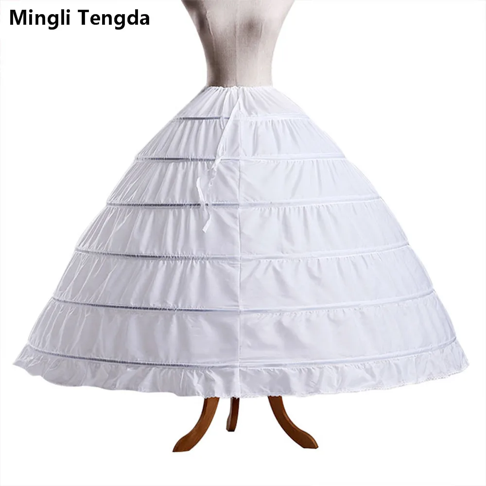 Mingli Tengda White 6 Hoop Ball Gown Puffy Wedding Petticoat Marriage ...