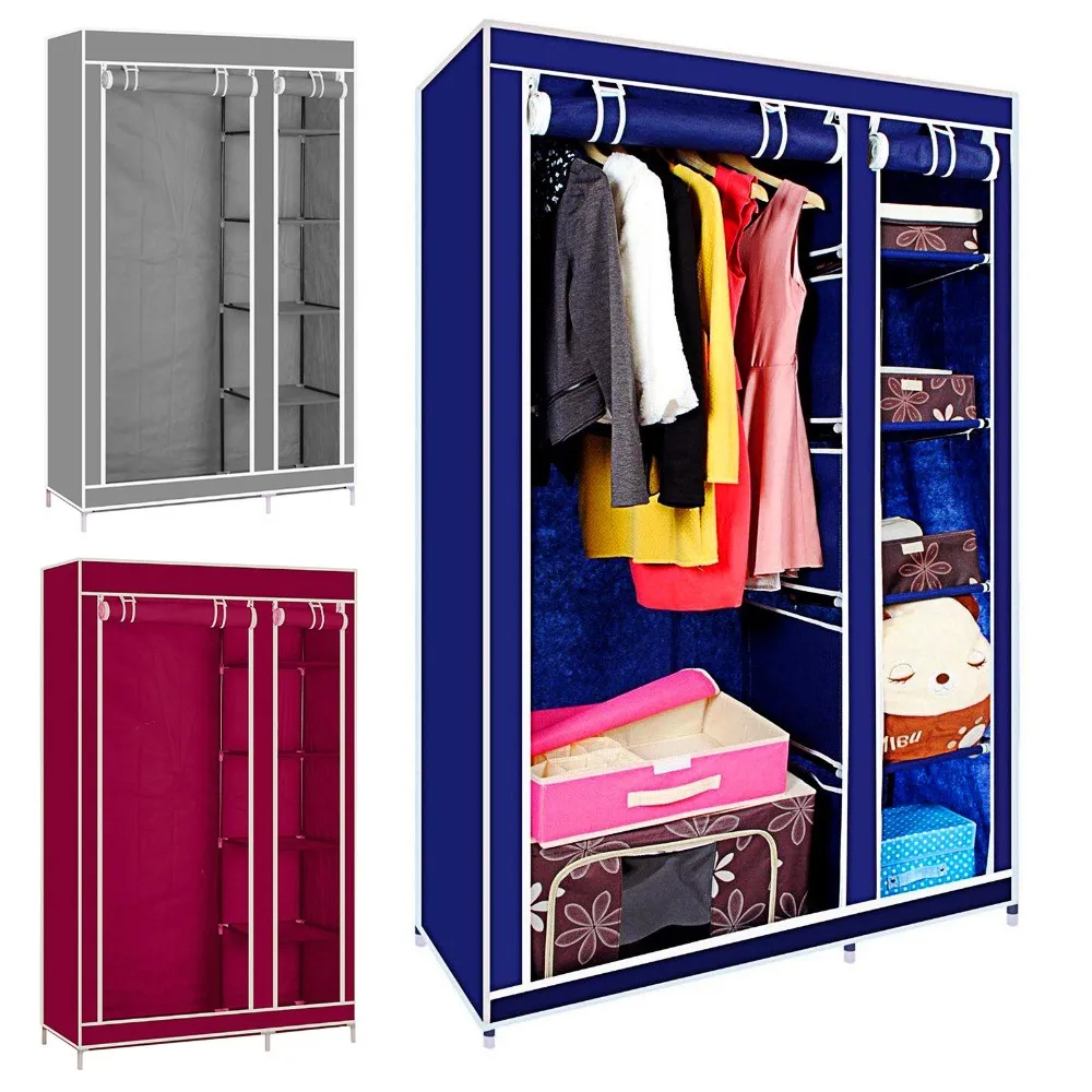 175cm Portable Closet Storage Organizer Clothes Wardrobe Shoe Rack