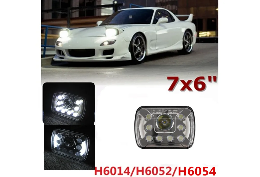 7x6 Dual Beam krystalicznie czyste uszczelnione reflektory LED w/ DRL H6014 H6052 H6054 (1 szt.)