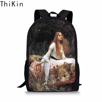 

THIKIN School Bags for Teen Boy Girls Monet Van Gogh Famous Oil Painting Women Men Backpack Children Pencil Bag Drop Shipping