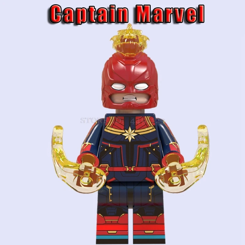 Блоки игрушки Темный Феникс X-men Jean серый Psyloce Rogue Storm фигурки блок игрушка Marvel Супер Герои Марвел Капитан эндигра танос - Цвет: Captain Marvel