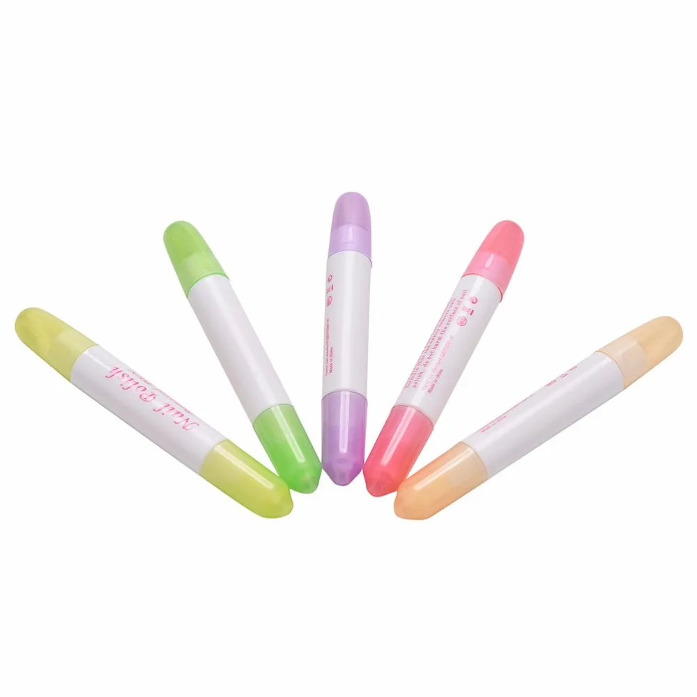 

5PCS Nail Art Corrector Pen Remove Mistakes UV Gel Nail Polish Remover Pen Manicure Easy To Clean With 15 Erase Tips