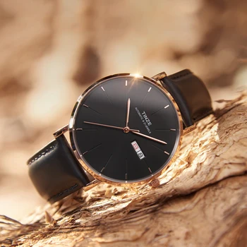 

watch otomatik saat men mechanical automatic watches men black leather miyota uhr herren relogio masculino relog automaticos