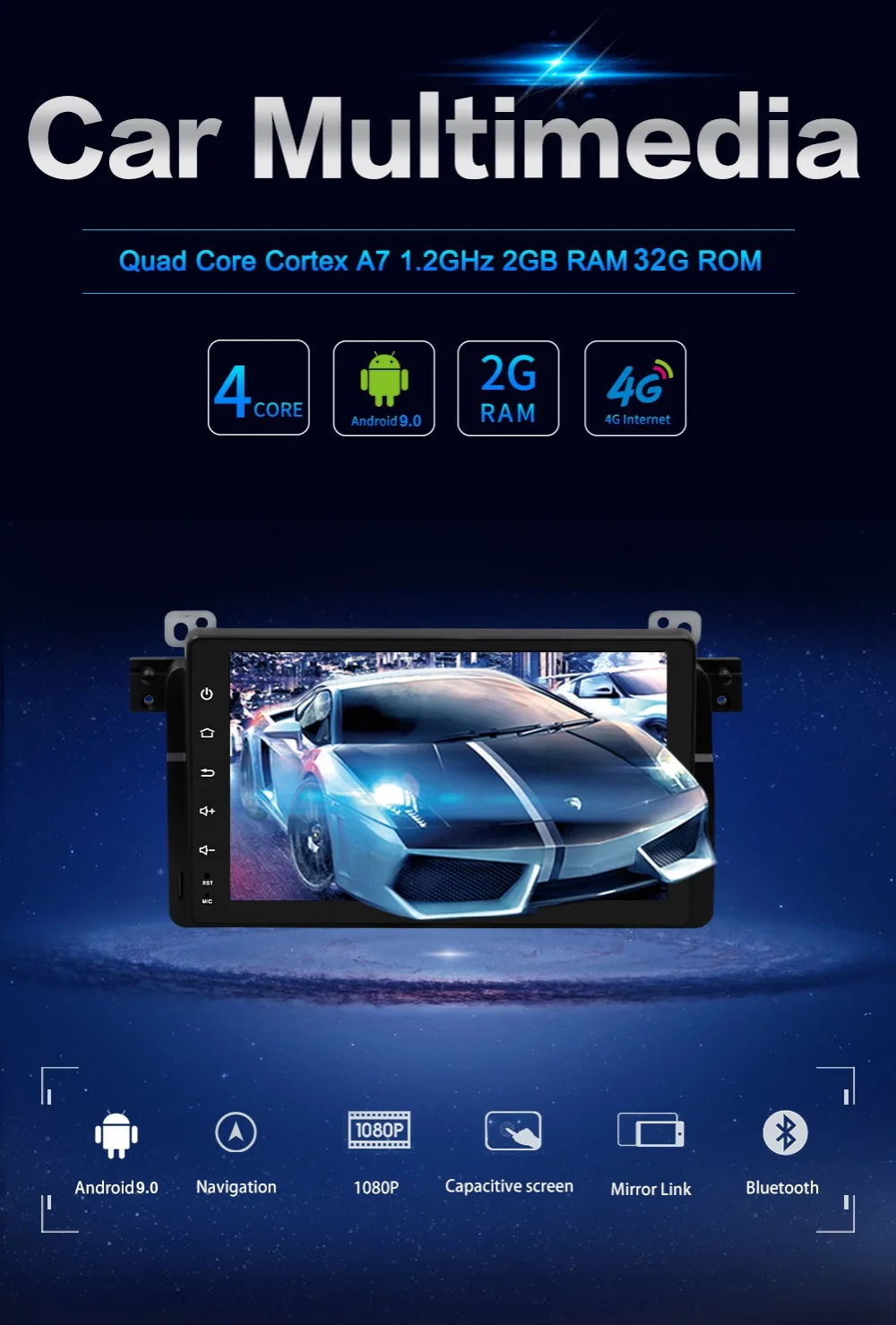 Perfect single 1 DIN Android 9.0 Car DVD For BMW E46 car multimedia android Radio Stereo GPS Navigation Quad Core Bluetooth WIFI Radio 2 Perfect single 1 DIN Android 9.0 Car DVD For BMW E46 car multimedia android Radio Stereo GPS Navigation Quad Core Bluetooth WIFI Radio 2