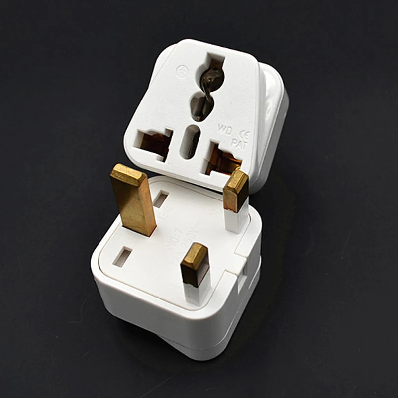 1 шт. белый/черный Универсальный заземляющий Тип G для GB UK HK AC Power Plug адаптер