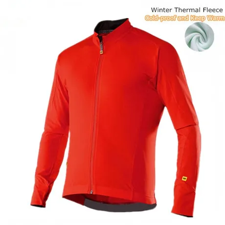Mavic Велоспорт Джерси зимние куртки для велоспорта Теплая Флисовая зимняя велосипедная куртка одежда Maillot Roupa Ciclismo Invierno Hombre - Цвет: Jersey Only