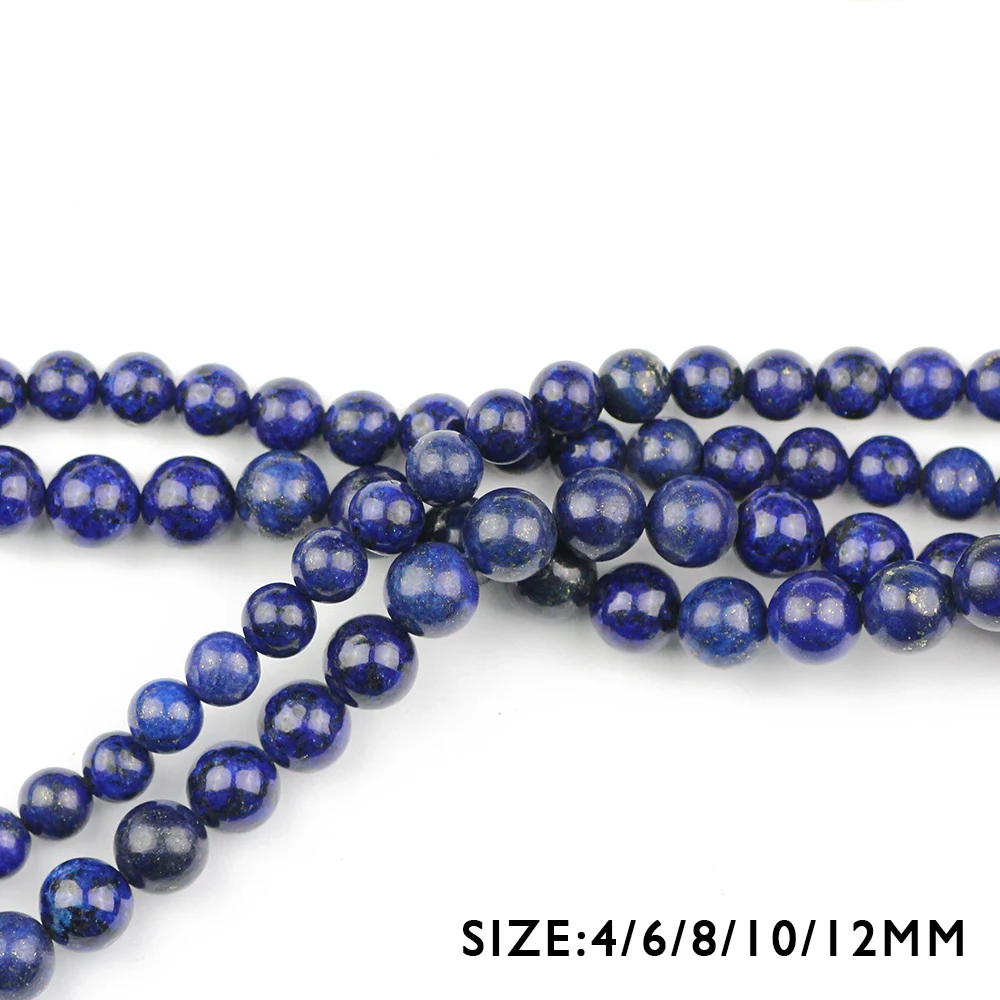 WLYeeS натуральный камень лазурит Камень 4 6 8 10 12 мм темно-синий круглый свободные бусины для мужских ювелирных изделий браслет Изготовление DIY шар 15"