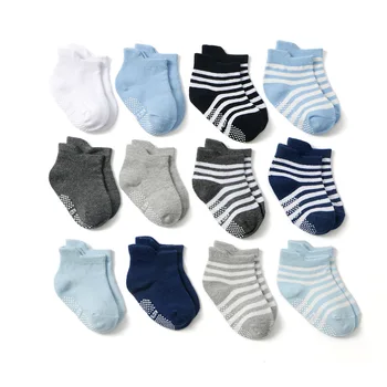 

Sallybaby 12-Pack Cotton Socks for Toddler Boys Girls Anti-Slip Ankle Socks for Baby Walkers Non-Skip Stretch baby socks