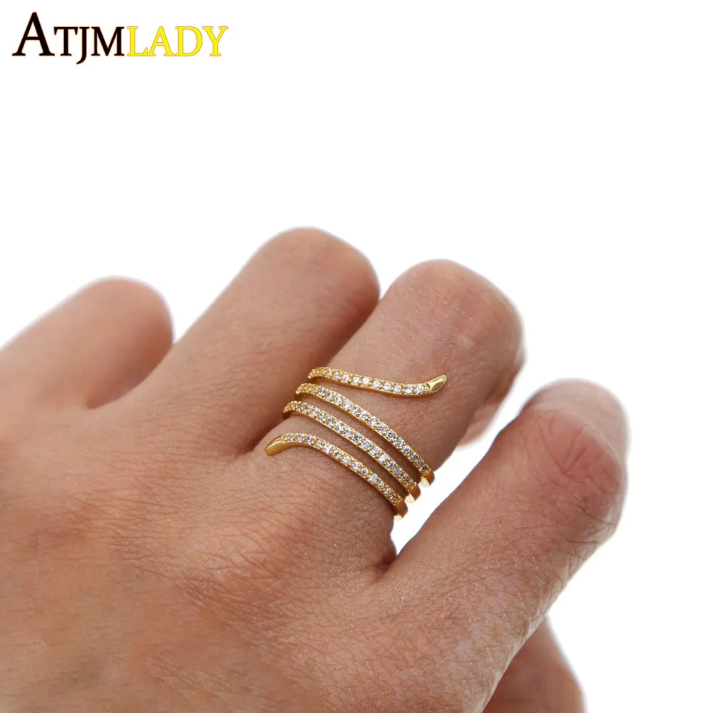

Top Fashion snake Frosted Rotation Ring 2018 New Wide Band Coffee & Zirconia Micro Pave Fashion Filled Color Women Jewelry