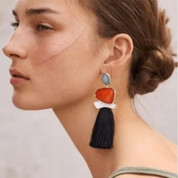 

2018 Hot Selling Long Tassel Earrings For Women Colorful Ethnic Statement Bohemian Vintage Earrings Birthday Wedding Brincos