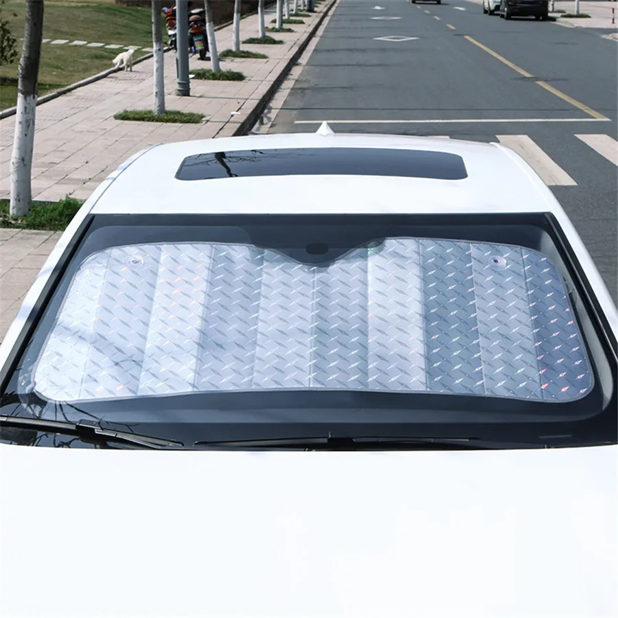 Универсальный лазерный солнцезащитный козырек для автомобиля, внедорожника, солнцезащитный козырек на переднее окно, Солнцезащитная Складная пленка лобового стекла, летний солнцезащитный блок