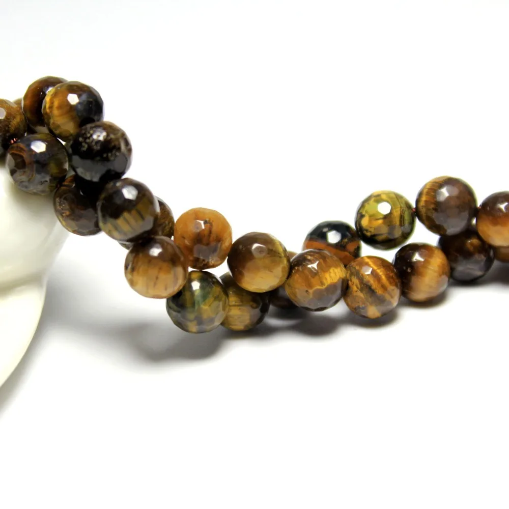 

Wholesale AAA+ Faceted Tiger's eye Natural Stone Beads For Jewelry Making DIY Bracelet Necklace 4/6/8/10/12 mm Strand 15''
