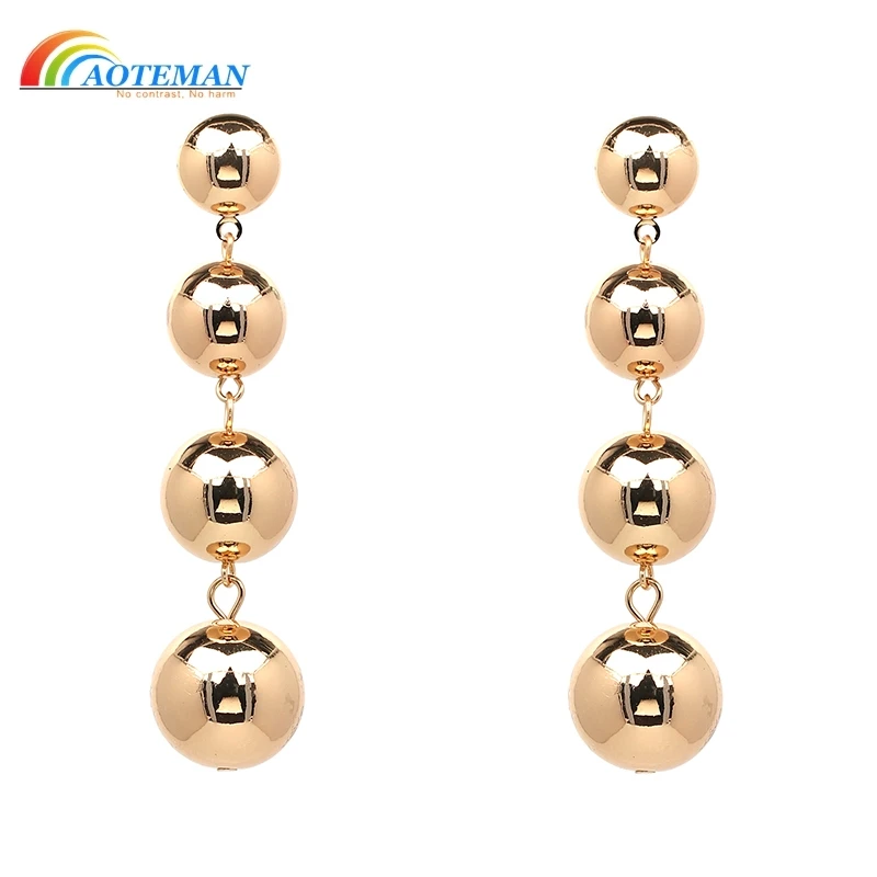 Metal Ball Drop Earrings For Women Fashion dangle Earring Statement