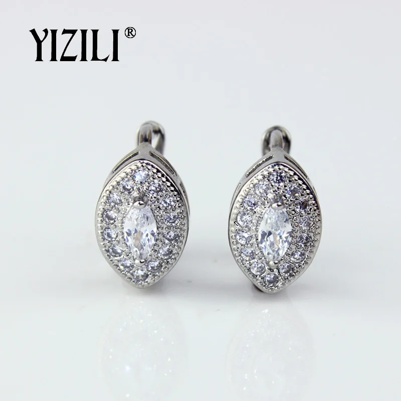 YIZILI, модные роскошные круглые серьги с натуральным цирконием, большие серьги, 585 розовое золото, для женщин, полые, для свадьбы, вечеринки, тонкие текстурные украшения, A033 - Окраска металла: silver plated