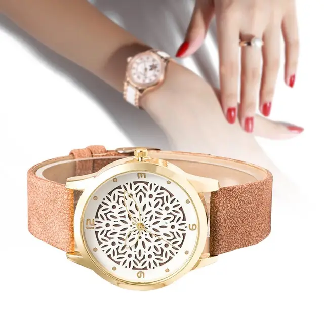 Women Dress bracelet Watch hollow out flower dial ladies Casual Watch fashion Rh Women Dress bracelet Watch hollow out flower dial ladies Casual Watch fashion Rh