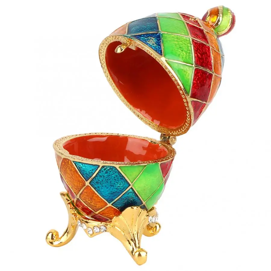 

Cosmetic Organizer Storage Box Enameled Easter Egg Vintage Style Jewelry Organizer Trinket Box Decoration Gift Drawer