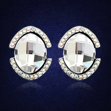 Новые роскошные овальные серьги-гвоздики Кристалл от Swarovski женщин подарок на день рождения бижутерия