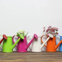 Aibei-zakka estilo Pastoral de colores estaño maceta 4 unids/set Mini Bonsai jardín suministra apoyos de la foto
