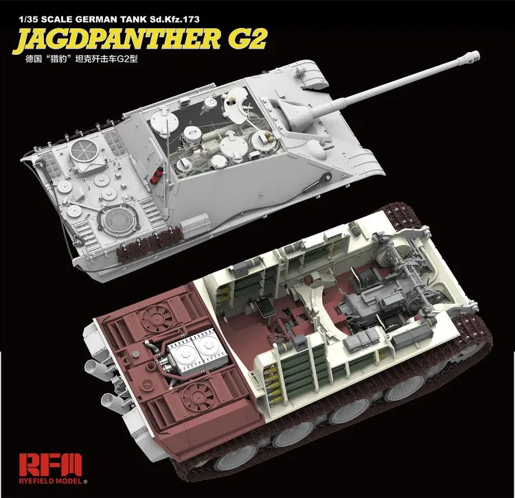 RYE FIELD RFM 5022 1/35 Scale Sd.Kfz.173 Jagdpanther G2 with full Interior Model Building Kits