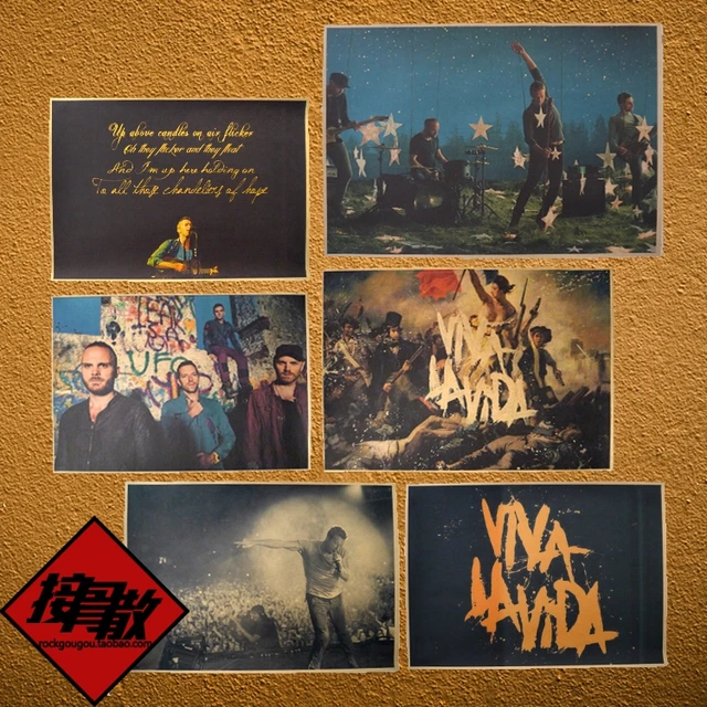 coldplay viva la vida rock and cool band kraft paper poster retro