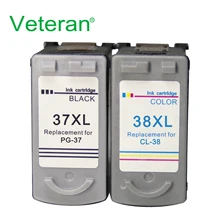 Ветеран PG37 CL38 чернильный картридж для принтера Canon PG-37 CL-38 PG 37 PIXMA MP140 MP190 M210 MP220 MP420 IP1800 IP2600 MX300 MX310 принтер