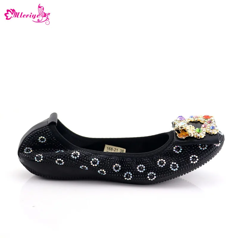 

2019 Special Offer African Women Ballet Flat Shoes With Women'S black color Soft Metal Decoration Boat Shoes Women Flats