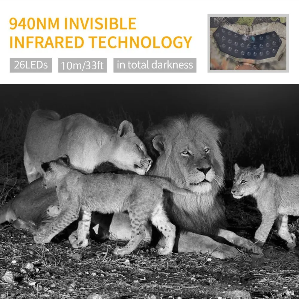 12MP Photo-traps Wild Hunting Camera 1080P Night Vision Trail Hunting Game Camera Wildlife Scouting Camera Foto with PIR Sensor (6)