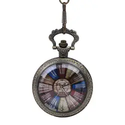 Винтаж тиснением красивые кружево карман стекло для часов флип европейский и американский стиль древние римские карманные часы