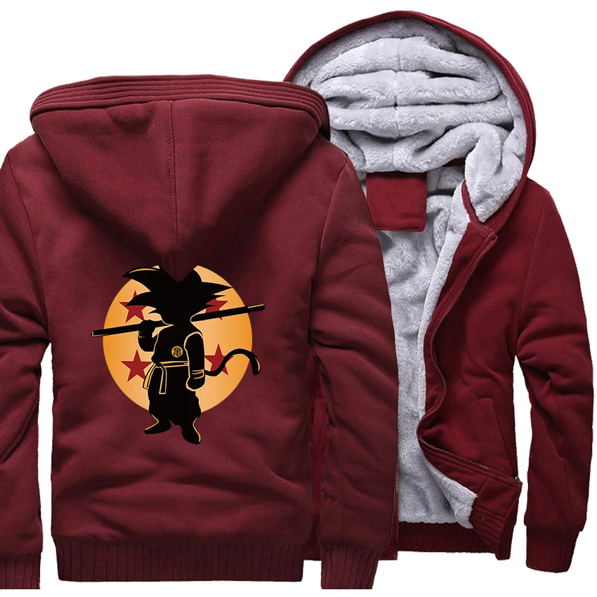 

Anime Jacket Dragon Ball Z Fashion Men's Coat Autumn Winter 2018 Fashion Thick Hoodies Men Streetwear Sweatshirt Zipper Coats