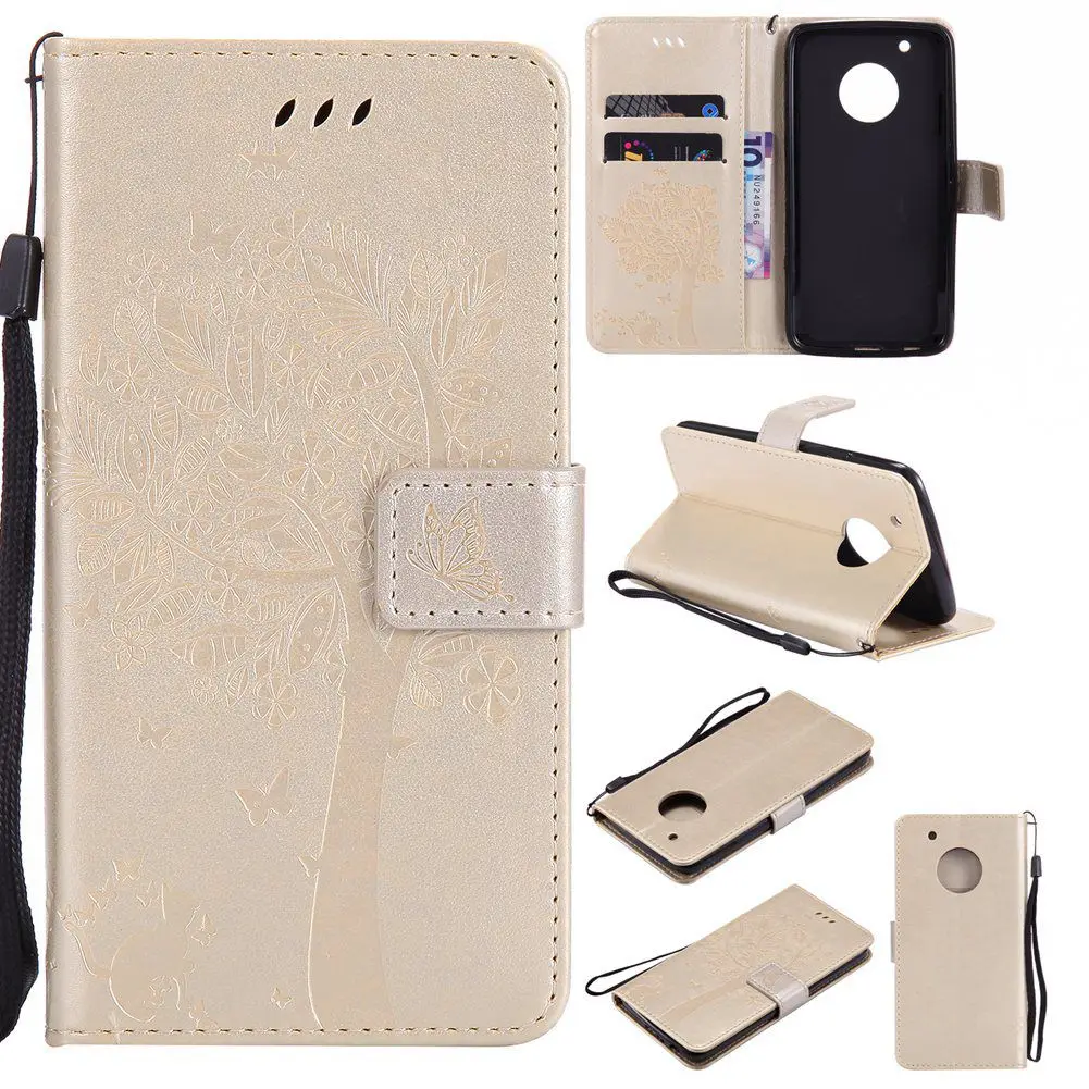 

MuTouNiao Gold Leather Flip Case Cover For Motorola Moto C E4 G2 G4 G5 G5S G6 X Z Play Plus Style Force 2018