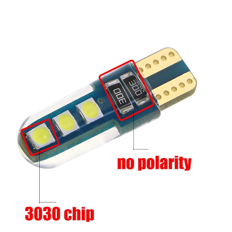 YSY T10 6smd 3030 светодио дный w5w огни автомобиля 194 силиконовый удара сбоку Клин просвет лампа Парковка хвост внешний сигнальная лампа 100 шт