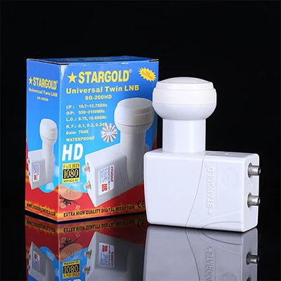 stargold LNB для блюдо ТВ Full HD универсальный KU группа single LNB-цифра спутниковый телевизионный ресивер ТВ тюнер LNBF - Цвет: twin lnb