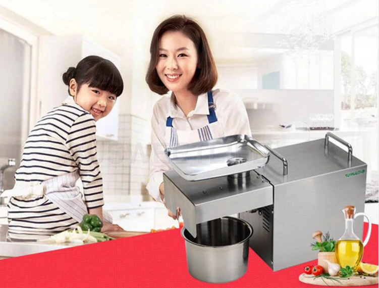 Fast shipping 110V/220V Stainless steel Sunflower oil machine cold press coconut oil extractor machine hand operated oil press