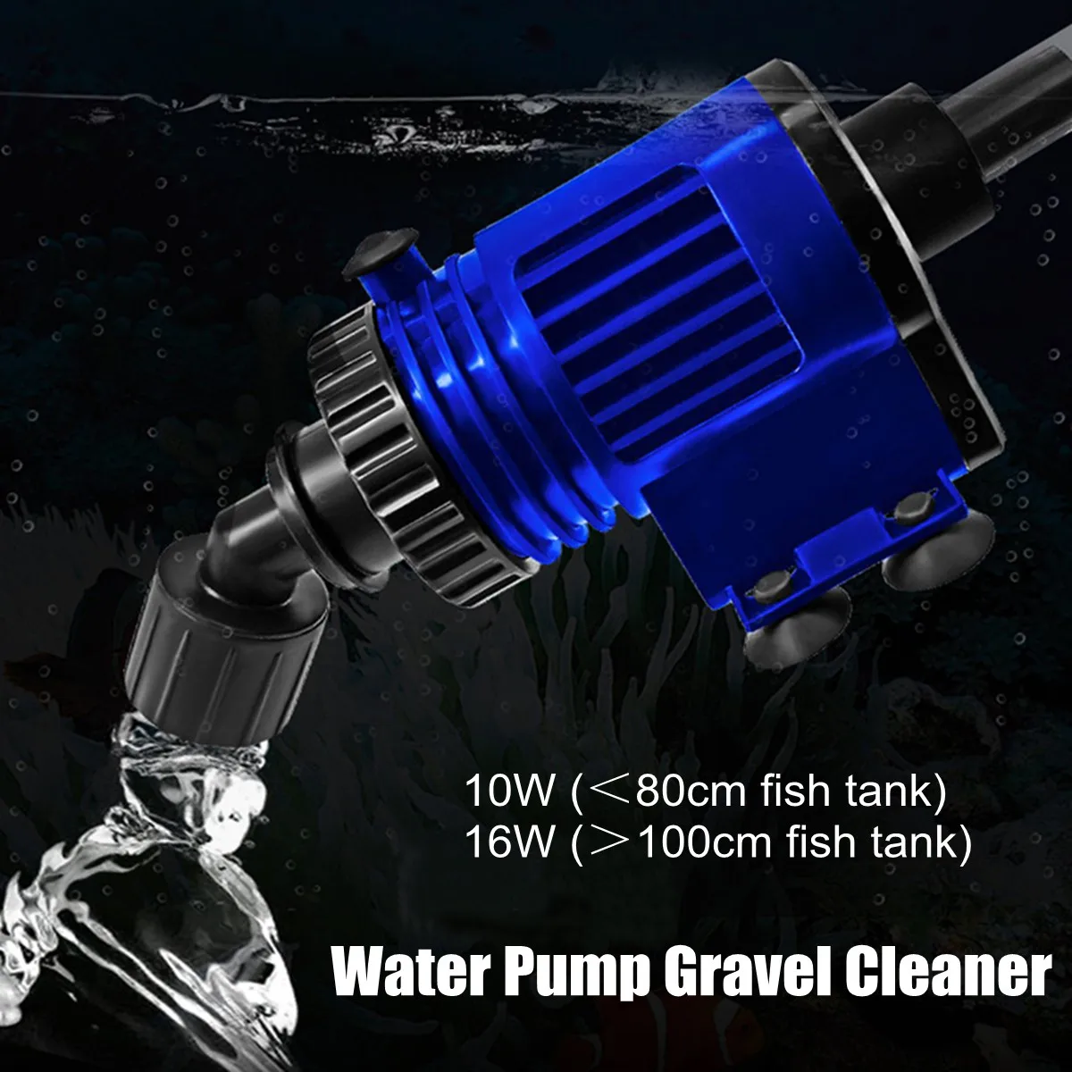 Aquarium Electric Vacuum Cleaner Gravel Fish Tank Water Pump 10W/16W