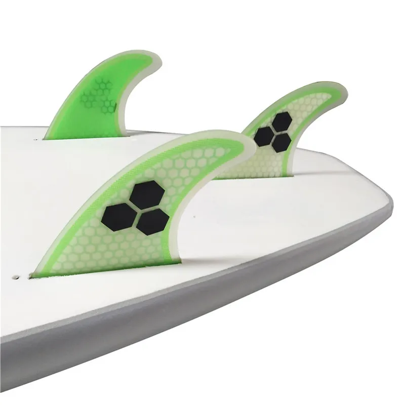 Quilhas плавник для серфинга G5 светло-зеленый сотовой стекловолокно плавники для серфинга M Размеры 3 предмета в комплекте комплект доски для