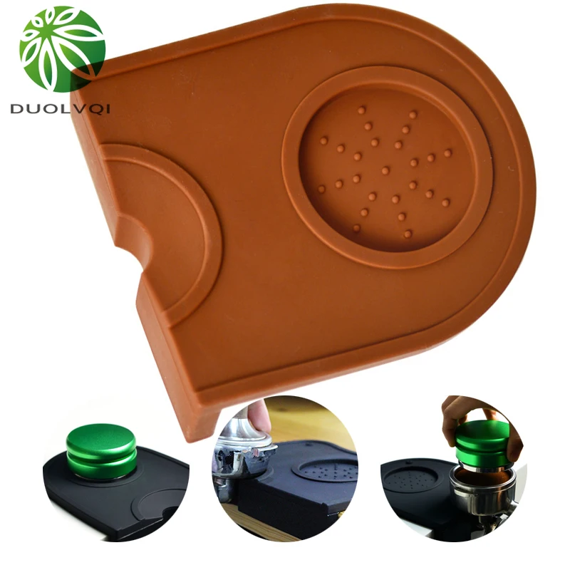 

Small Non-slip Espresso Double Coffee Tamper Pad Silicone Coffee Hammer Mats Corner Coffee Powder Maker Hammer Pressure Mat