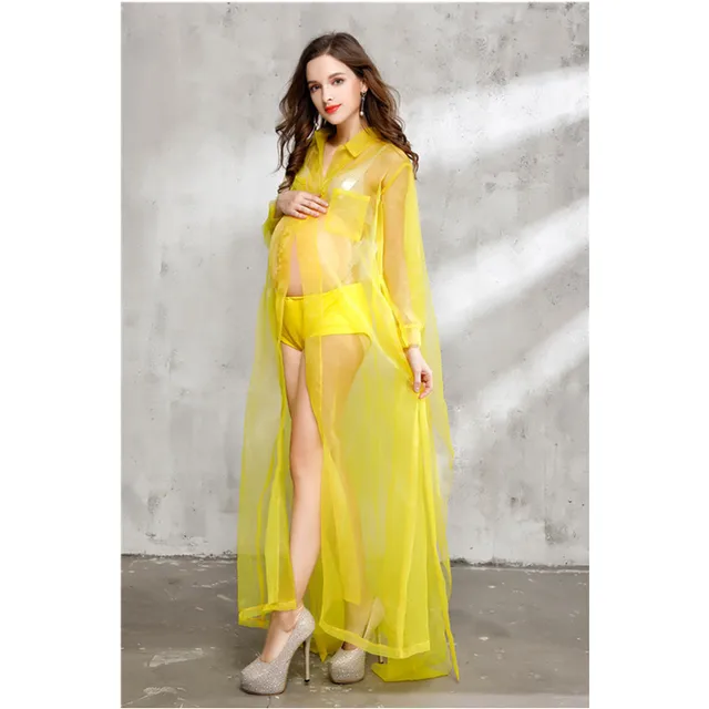 Y Maternity Dresses For Photo Shooting Photography Y Maternity Dresses For Photo Shooting Photography Props Pregnancy Clothes Yellow Transpa Mesh Pregnant Dress