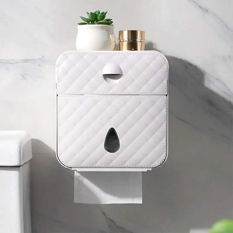 

Wall-mounted Bathroom Tissue Dispenser Tissue Box Toilet Multifold Paper Holder Large-Capacity Napkin Dispenser Organizer