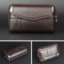 Новая мода Для мужчин из натуральной кожи Фанни поясная сумка ячейка/мобильный чехол для телефона кошелек для монет карман на пояс сумка клатч пакет